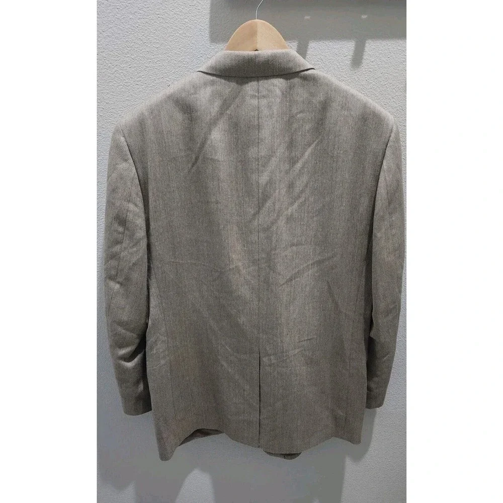 JOS A BANK SIGNATURE SILK/CAMEL HAIR HERRINGBONE SPORT COAT‎ BLAZER MEN 44R - Picture 2 of 10